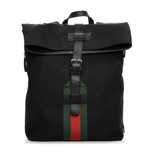 gucci techno canva backpack|GUCCI Techno Canvas Web Single Buckle Backpack Black.